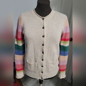 Small Heyton Rainbow Cardigan With Lambswool Blend